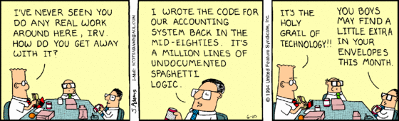 Dilbert on Spaghetti Code